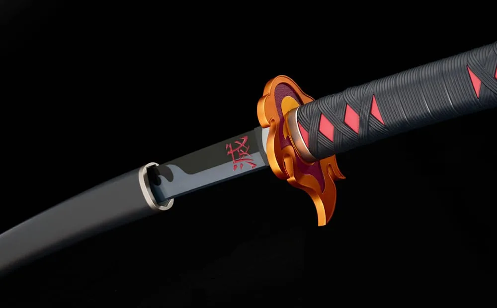 Demon Slayer: Kimetsu no Yaiba Proplica Replica 1/1 Nichirin Sword (Tanjiro Kamado) Kyojuro Rengoku´s Sword Gueard Ver. 88 cm